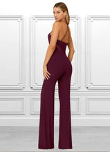 Load image into Gallery viewer, Kristina Pleated Luxe Knit Jumpsuit Cabernet P0019813