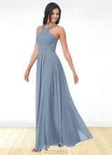 Load image into Gallery viewer, Claudia A-Line Pleated Chiffon Floor-Length Dress P0019638