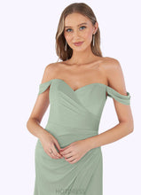 Load image into Gallery viewer, Hailey Sheath Off the Shoulder Mesh Floor-Length Dress P0019634