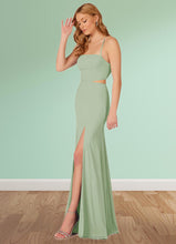 Load image into Gallery viewer, Seraphina Mermaid Side Slit Stretch Chiffon Floor-Length Dress P0019781