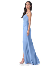 Load image into Gallery viewer, Viv Natural Waist Sleeveless Halter A-Line/Princess Floor Length Bridesmaid Dresses