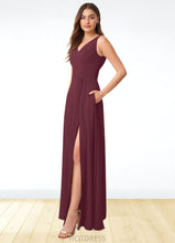 Load image into Gallery viewer, Maya A-Line Pleated Chiffon Floor-Length Dress P0019671