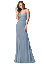 Load image into Gallery viewer, Tracy Floor Length Sleeveless Natural Waist Spaghetti Staps A-Line/Princess Bridesmaid Dresses
