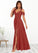 Kara A-Line Off the Shoulder Chiffon Floor-Length Dress P0019602