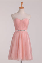 Load image into Gallery viewer, Bridesmaid Dresses Sweetheart Tulle With Beads And Ruffles Short/Mini