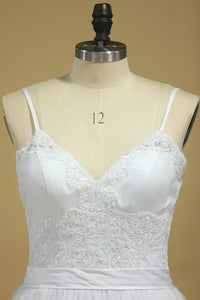 Wedding Dresses Spaghetti Straps Tulle With Applique And SJSPFGDEMAQ