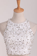 Load image into Gallery viewer, White Homecoming Dresses Scoop Lace Two Pieces
