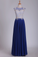 Prom Dresses Scoop With Beads And Applique A Line Floor Length Chiffon