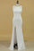 New Arrival Scoop Open Back Prom Dresses With Beads And Slit Spandex Sheath