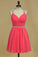 Halter A Line Short/Mini Homecoming Dresses Chiffon With Beads And Ruffles