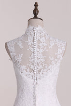 Load image into Gallery viewer, Wedding Dress A Line V-Neck Lace And Tulle With Applique Chapel Train