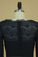 Black Mother Of The Bride Dresses Scoop Tulle With Beading Mid-Length Sleeves