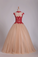 Quinceanera Dresses High Neck Ball Gown Tulle With Applique Sweep Train