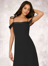 Load image into Gallery viewer, Beryl Stretch Satin Off Shoulder Chiffon A-Line Dress P0019784