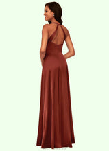 Load image into Gallery viewer, Undine A-Line Stretch Satin Floor-Length Dress P0019649