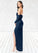 Lilia Sheath Long Sleeve Stretch Satin Floor-Length Dress P0019796