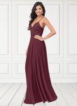 Load image into Gallery viewer, Persis A-Line Lace Chiffon Floor-Length Dress P0019641