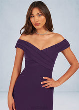 Load image into Gallery viewer, Uerica A-Line Off the Shoulder Stretch Crepe Floor-Length Dress P0019768