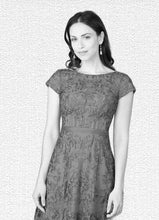 Load image into Gallery viewer, Julie A-Line Lace Tulle Tea-Length Dress P0019839
