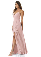 Load image into Gallery viewer, Yamilet Empire Waist Floor Length V-Neck Sleeveless A-Line/Princess Bridesmaid Dresses