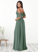 Load image into Gallery viewer, Jade A-Line Off the Shoulder Chiffon Floor-Length Dress P0019614