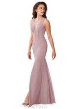Load image into Gallery viewer, Skye V-Neck Floor Length Sleeveless A-Line/Princess Natural Waist Bridesmaid Dresses
