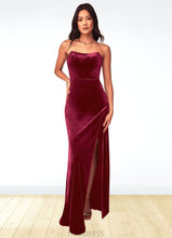 Load image into Gallery viewer, Nathalie A-Line Strapless Velvet Floor-Length Dress P0019776