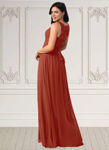 Load image into Gallery viewer, Jaida A-Line Lace Chiffon Floor-Length Dress P0019704