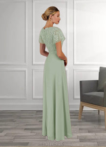 Rosalyn A-Line Lace Chiffon Floor-Length Dress P0019838