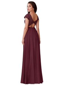 Zion Floor Length Natural Waist A-Line/Princess Spaghetti Staps Sleeveless Bridesmaid Dresses