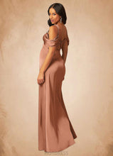 Load image into Gallery viewer, Micah A-Line Pleated Stretch Satin Floor-Length Dress P0019681