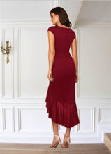 Load image into Gallery viewer, Dylan Sheath Pleated Mesh Asymmetrical Dress P0019846
