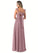 Haley A-Line Ruched Chiffon Floor-Length Dress P0019625