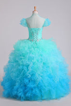 Load image into Gallery viewer, Quinceanera Dresses Ball Gown Floor Length With Beads And Ruffles