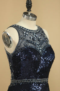 Prom Dresses Scoop Sequins Mermaid Sweep Train Beads&Rhinestones