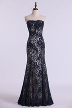 Load image into Gallery viewer, Mother Of The Bride Dresses Strapless Mermaid Floor Length Lace
