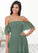Jade A-Line Off the Shoulder Chiffon Floor-Length Dress P0019614