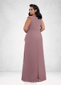 Tina A-Line Pleated Chiffon Floor-Length Dress P0019863