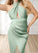 Paige Sheath Pleated Stretch Satin Knee-Length Dress P0019816