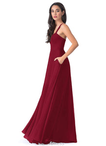 Yoselin Scoop Sleeveless Natural Waist A-Line/Princess Floor Length Bridesmaid Dresses