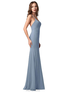 Tracy Floor Length Sleeveless Natural Waist Spaghetti Staps A-Line/Princess Bridesmaid Dresses