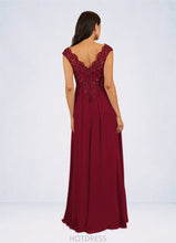 Load image into Gallery viewer, Nathaly A-Line Sequins Chiffon Floor-Length Dress P0019842