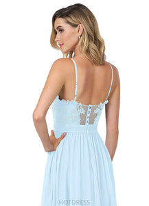 Valery Floor Length V-Neck Natural Waist Sleeveless A-Line/Princess Bridesmaid Dresses