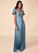 Load image into Gallery viewer, Tamia Spaghetti Staps Sleeveless Natural Waist Floor Length A-Line/Princess Bridesmaid Dresses
