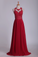 Sexy Open Back Scoop Prom Dresses A Line With Applique And Beads Chiffon
