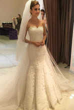 Load image into Gallery viewer, Romantic Lace Appliques Mermaid Sweetheart With Beading Wedding SJS20467