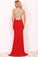 Sexy V Neck Prom Dresses Mermaid Spandex With Appliques Sweep Train