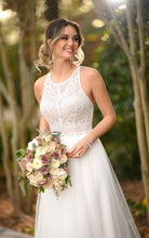 Load image into Gallery viewer, Cheap Boho Lace Halter Wedding Dresses Chiffon Beach Bridal Dresses