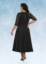 Load image into Gallery viewer, Tianna A-Line Lace Chiffon Tea-Length Dress P0019847
