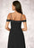 Beryl Stretch Satin Off Shoulder Chiffon A-Line Dress P0019784